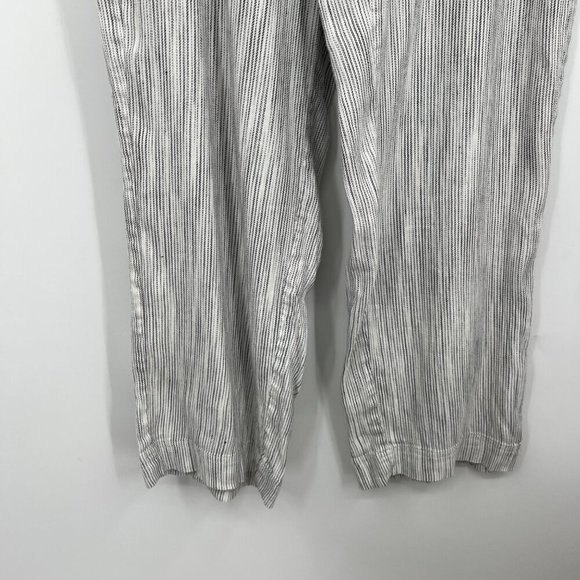 J JILL size 16 LINEN STRETCH Zinc Multi Striped Linen Blend Pants - Picture 4 of 9